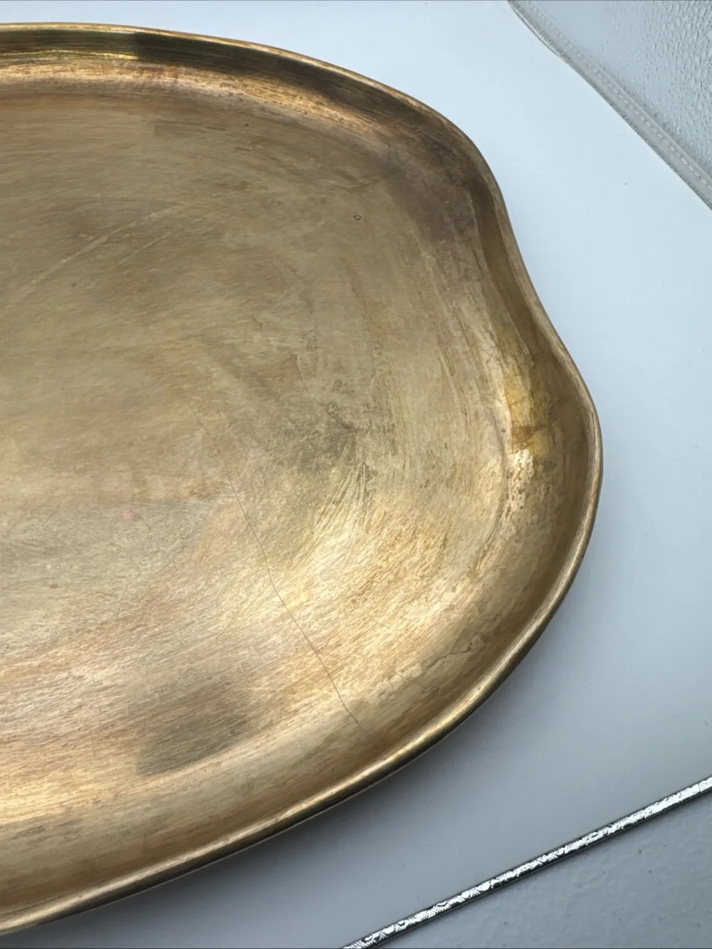 Vintage Sarreid LTD Brass Apple Tray Leaves Spain 2319 13”
